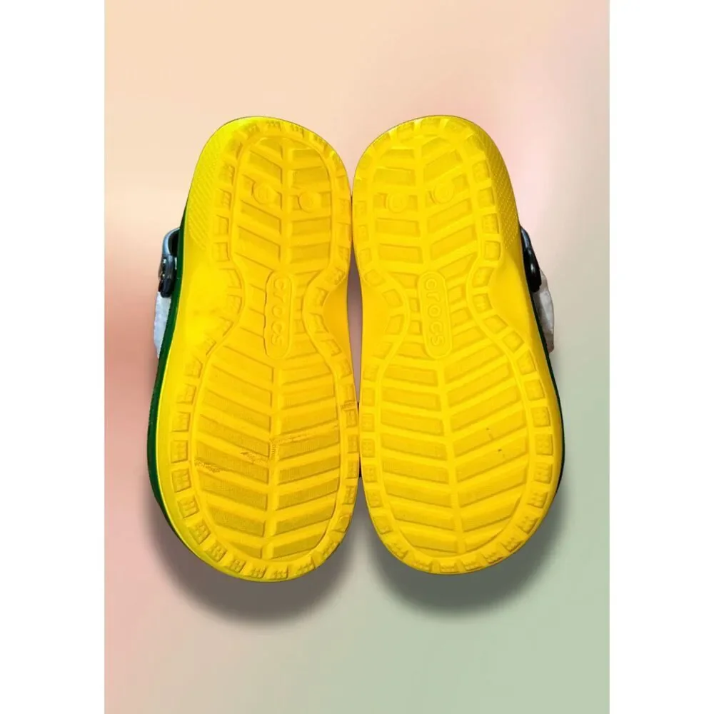 Crocs Classic Lined Elf Holiday Clogs Kids C13 Green Christmas Jibbitz